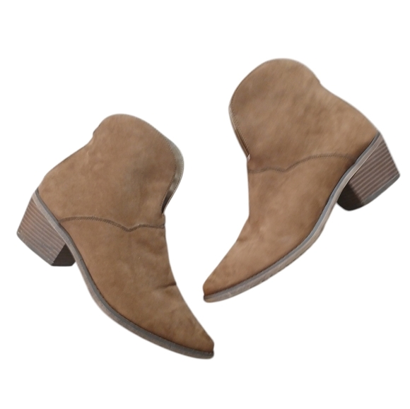 Anthropologie Gee Wawa Western Ankle Boots Women's Brown Leather Booties sz 8.5 - Picture 11 of 11